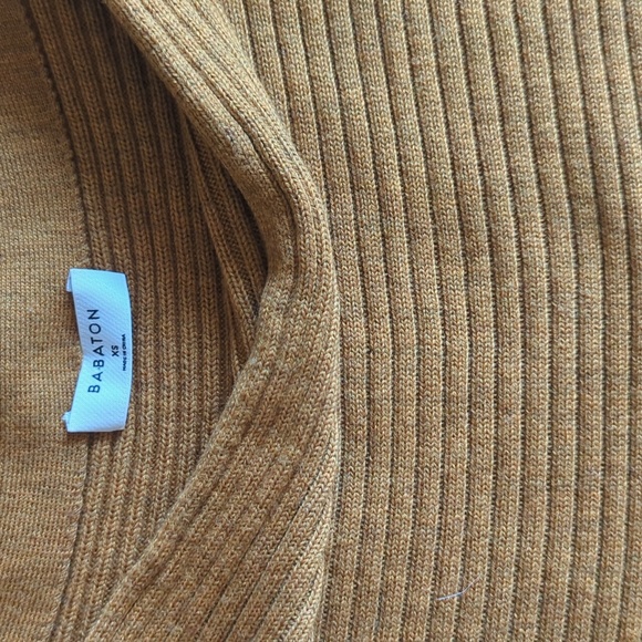 Babaton Aritzia marino wool ribbed scooped neck orange sweater size XS - Picture 3 of 8